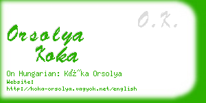 orsolya koka business card